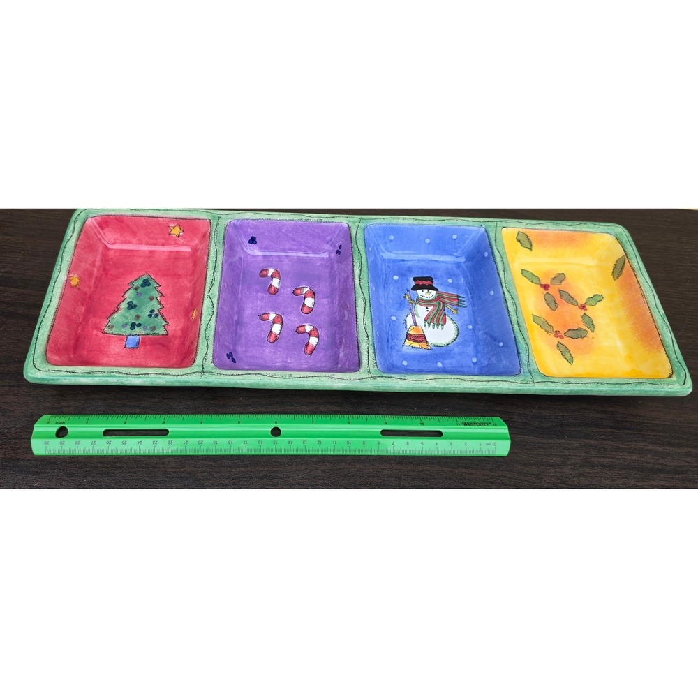 Sango The Sweet Shoppe Christmas Relish Tray Sue Zipkin Ceramic Serving Dish0974 - Picture 4 of 8